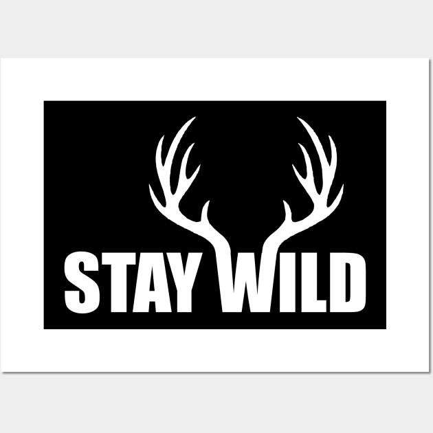 stay wild white Wall Art by Typography Dose